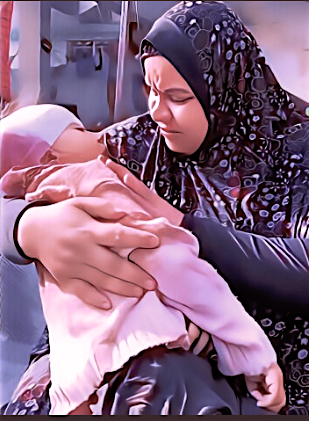 La despedida‚ madre palestina despidiendo a su hijo muerto por bombardeos israelitas