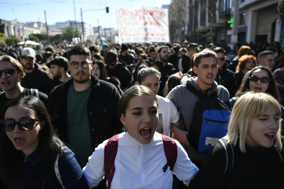 Protestas contra la privatización de la educación en Grecia