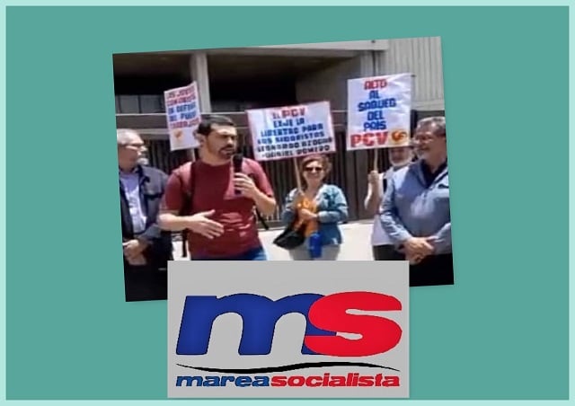 Gustavo Martínez, de Marea Socialista, en actividad solidaria con el PCV (Dignidad)
