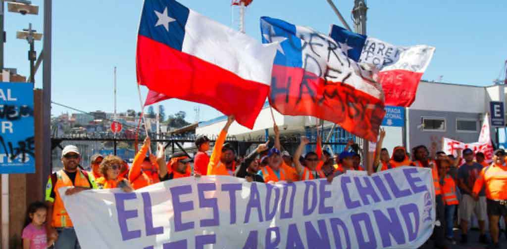 Trabajadores portuarios de Chile en lucha