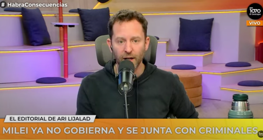 Para Ari Lijalad: Milei ya no gobierna y se junta con criminales, si se logran concretar las negociaciones con Estados Unidos, el país va a quedar absolutamente atado a futuro