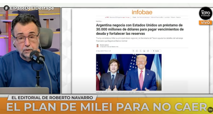 Argentina negocia con EEUU un préstamo por 30,000 millones de dólares para pagar vencimientos de deuda y fortalecer las reservas, información desmentida por el gobierno