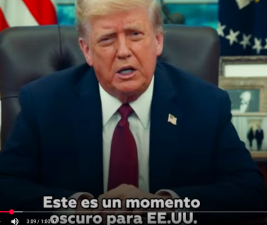 Este es un momento oscuro para EEUU, declaró Trump, ante el asesinato de Charlie Kirk víctima de un francotirador