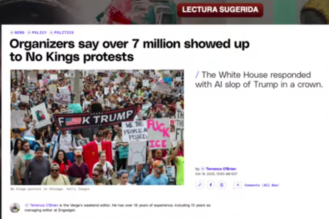 Más de siete millones de estadounidenses en todo el país piden la renuncia de Trump