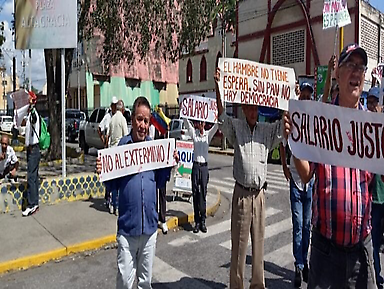 Protesta de pensionados en Lara