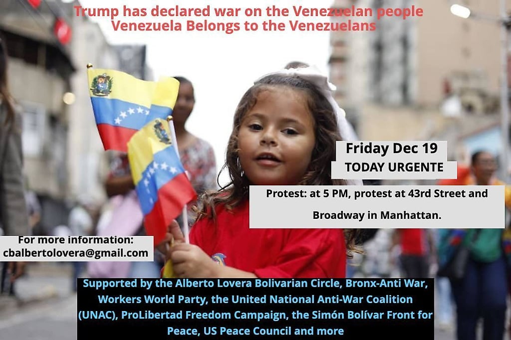 Llamado mundial contra las pretensiones de los EEUU de adueñarse de Venezuela