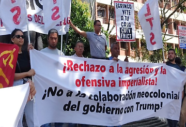 Diversas organizaciones de izquierda y antiimperialistas de Venezuela realizaron un acto contra la agresión militar y la ofensiva imperialista