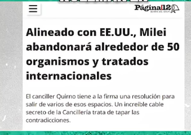 Alineado con EEUU:, Milei abandonará tratados internacionales